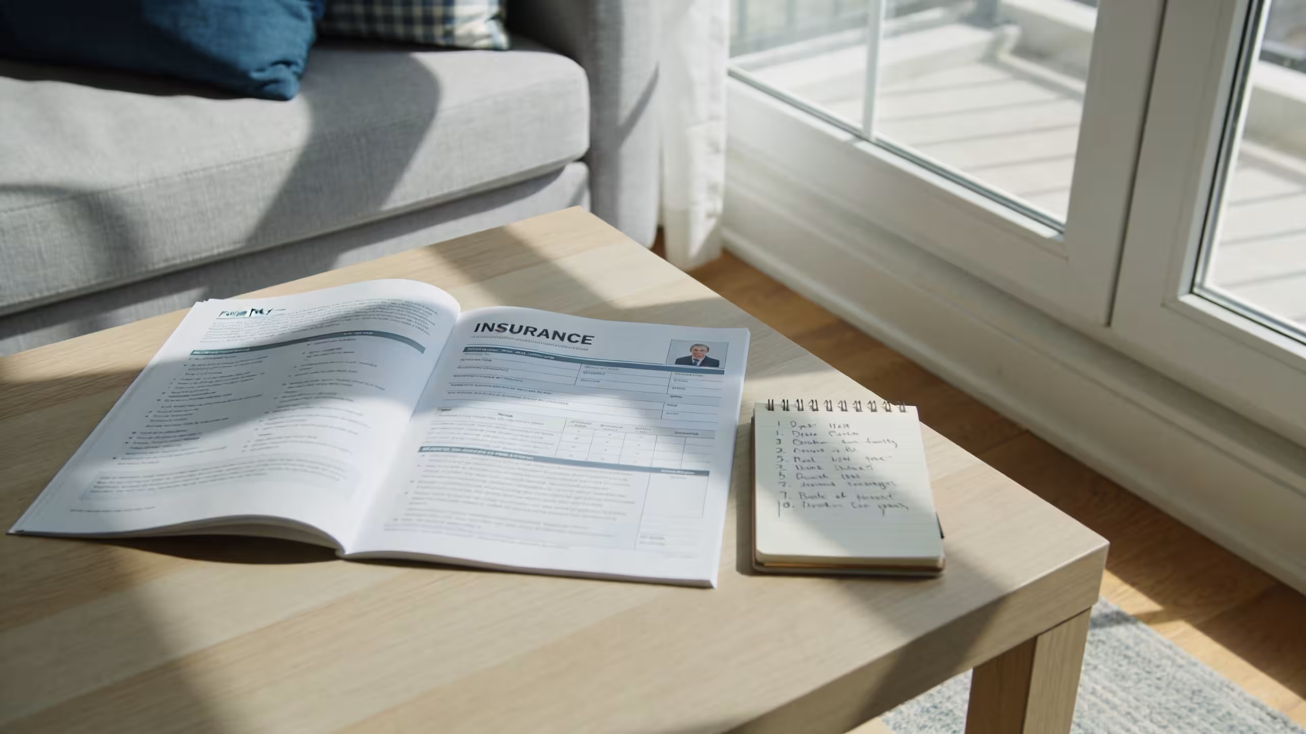 Renter reviewing renters insurance policy documents at a home desk, how much renters insurance do I need