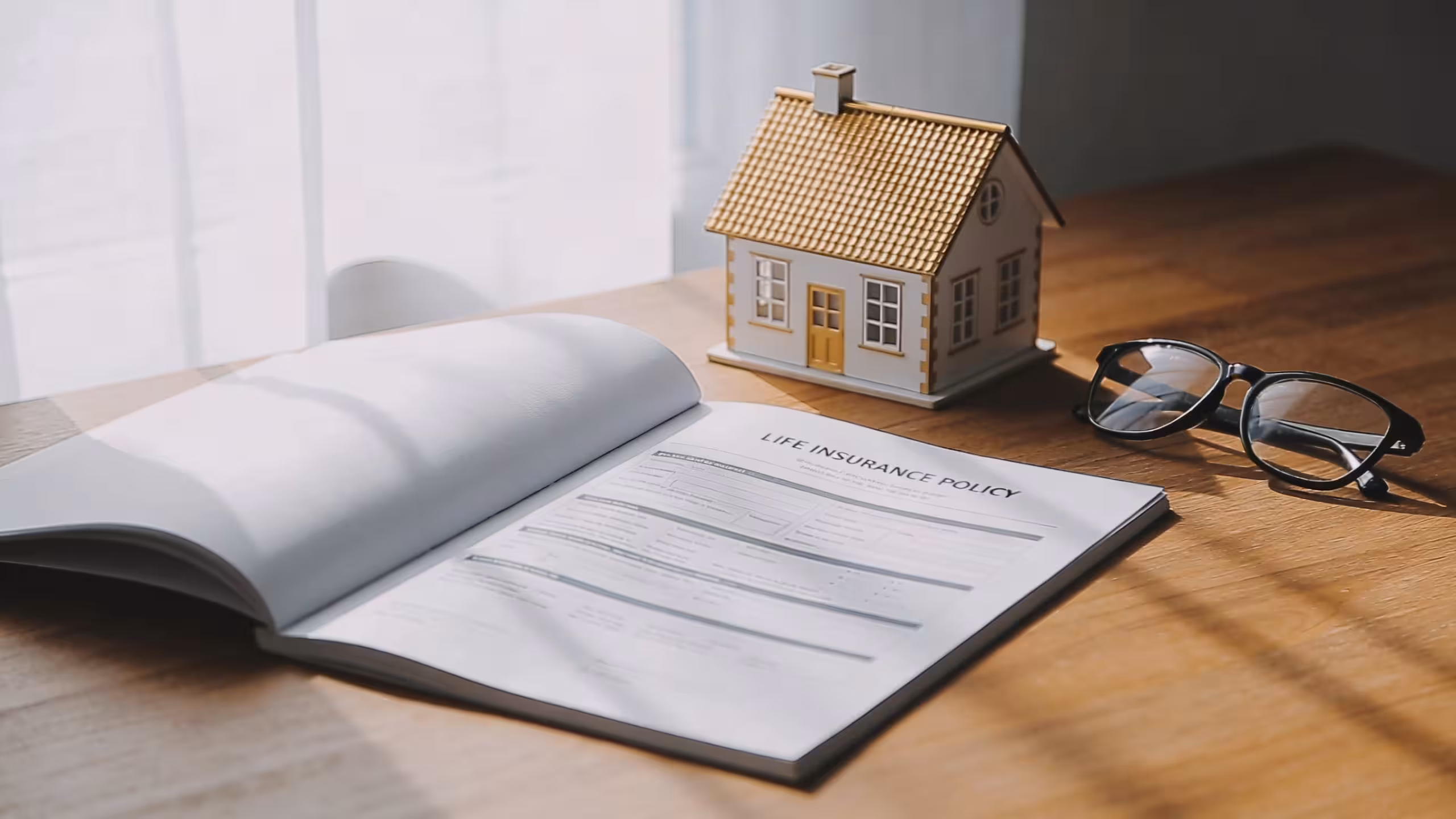 What does life insurance actually cover — illustrated guide showing a policy document and a family home