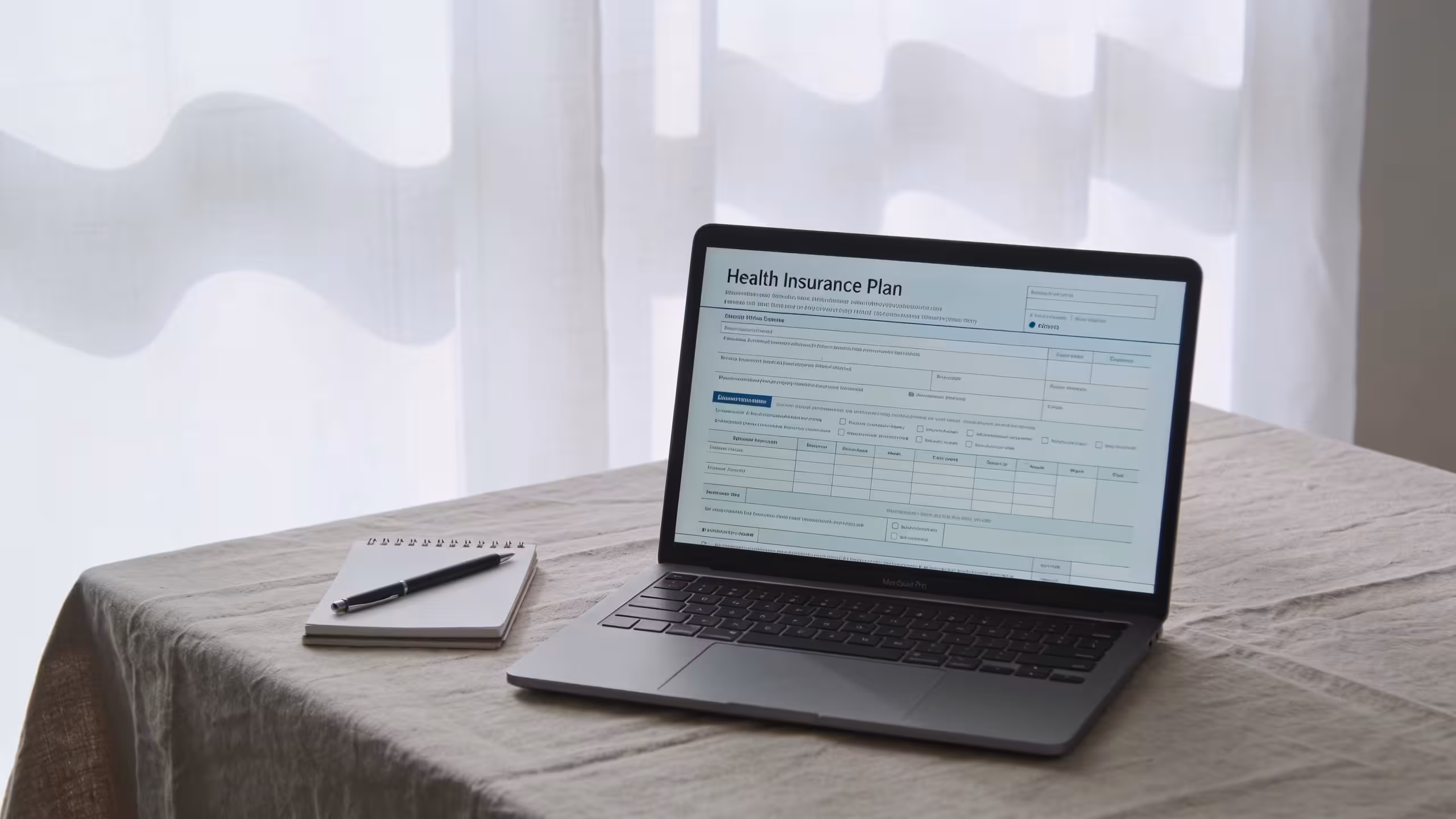 Health insurance card and medical documents on a wooden desk, soft natural light, clean professional setting, can you use health insurance in another state