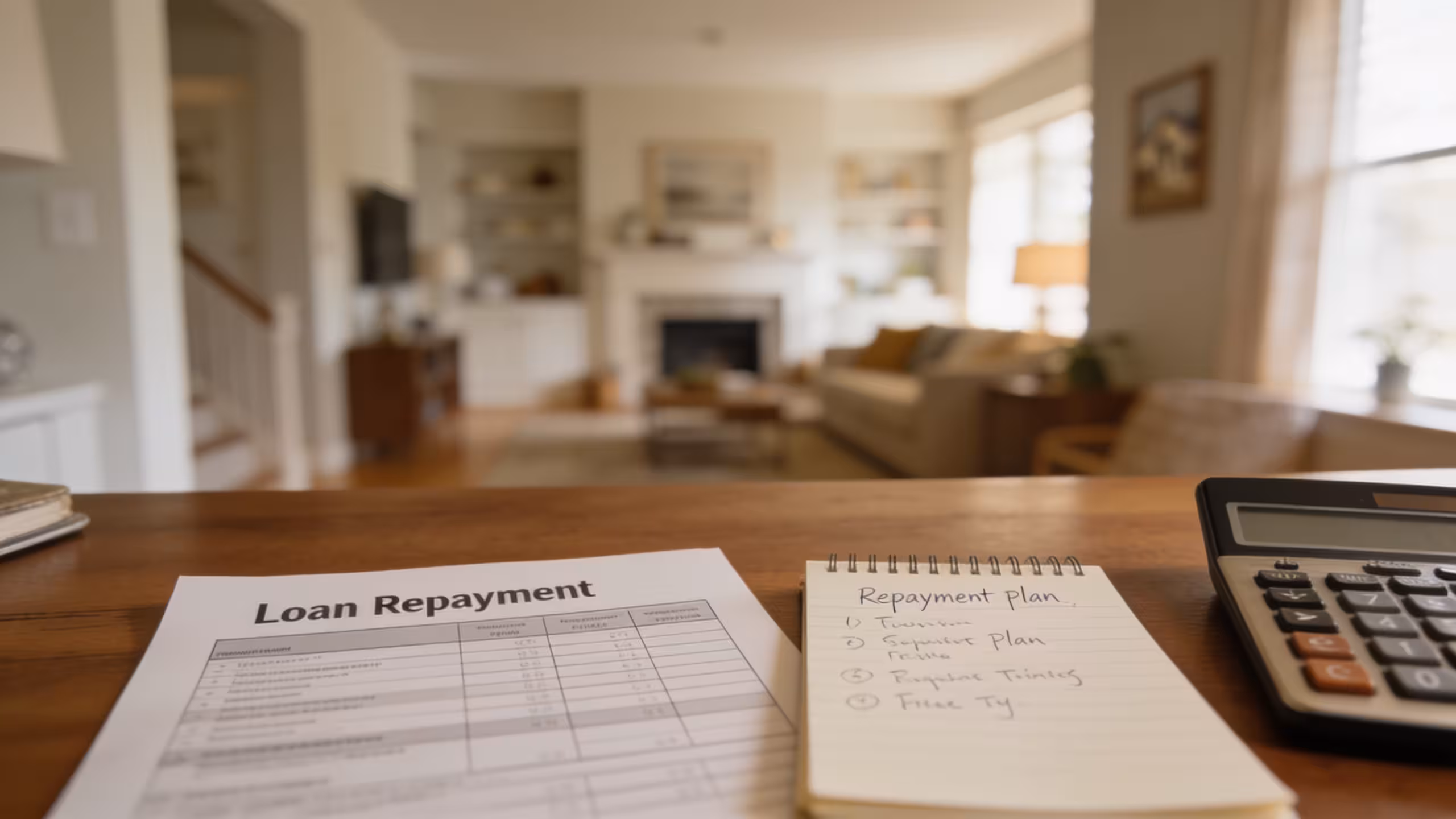 Student loan documents and a calendar with a past-due date, miss a student loan payment on a clean office desk