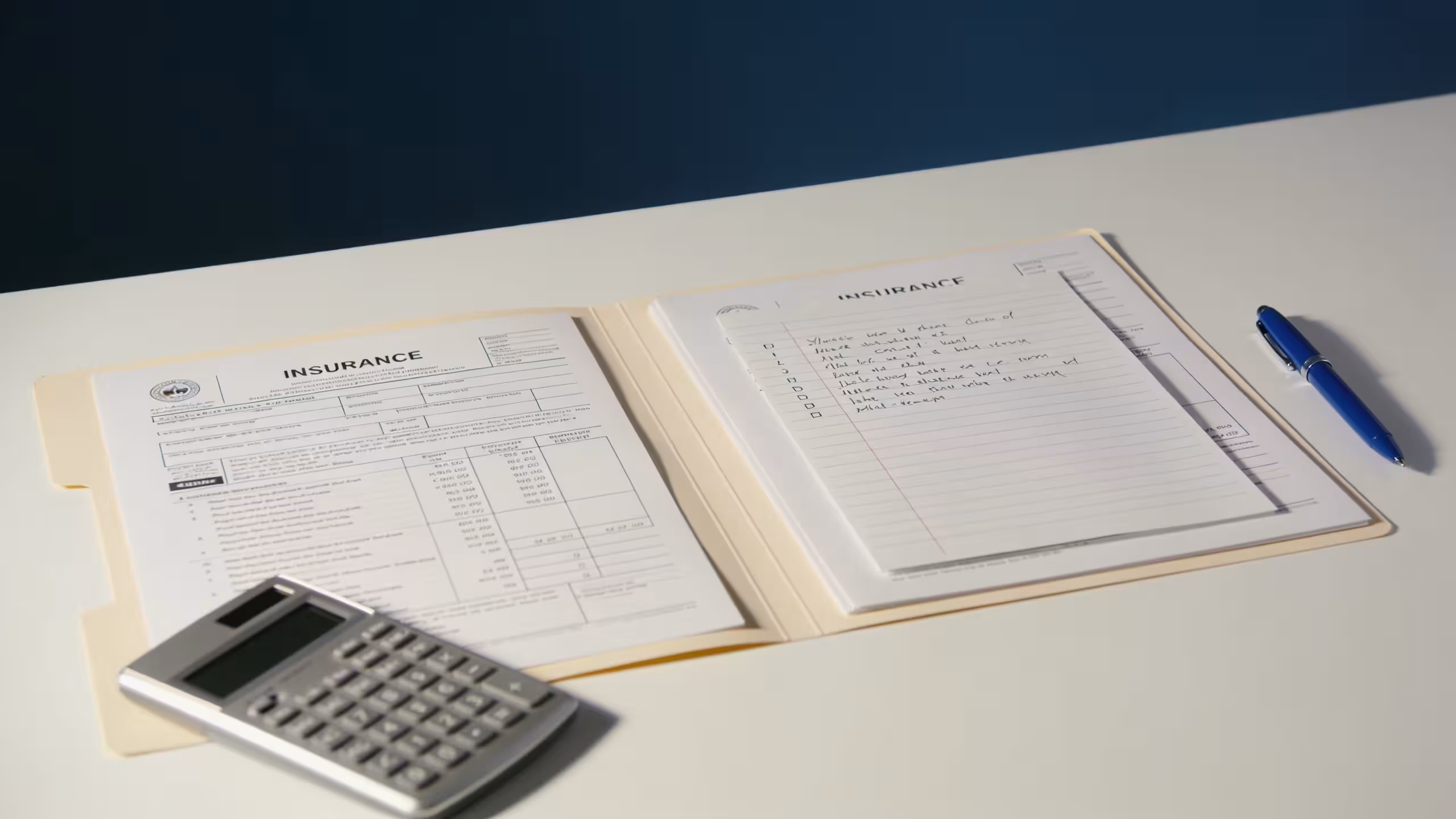Insurance documents and rate checklist illustrating what affects life insurance rates, professional editorial style