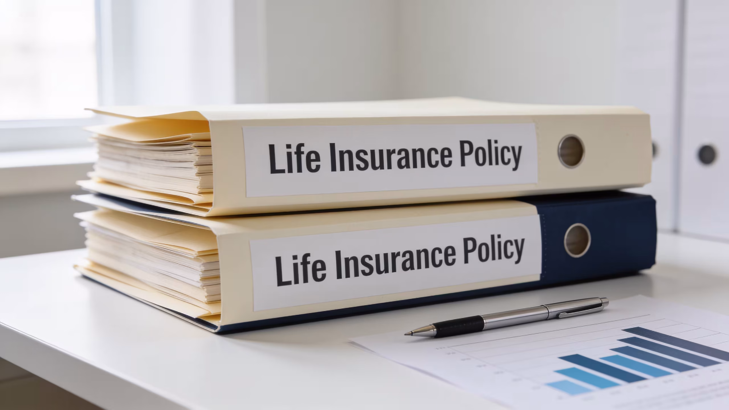 Life insurance rate documents on a clean desk showing why life insurance premiums vary by coverage type.