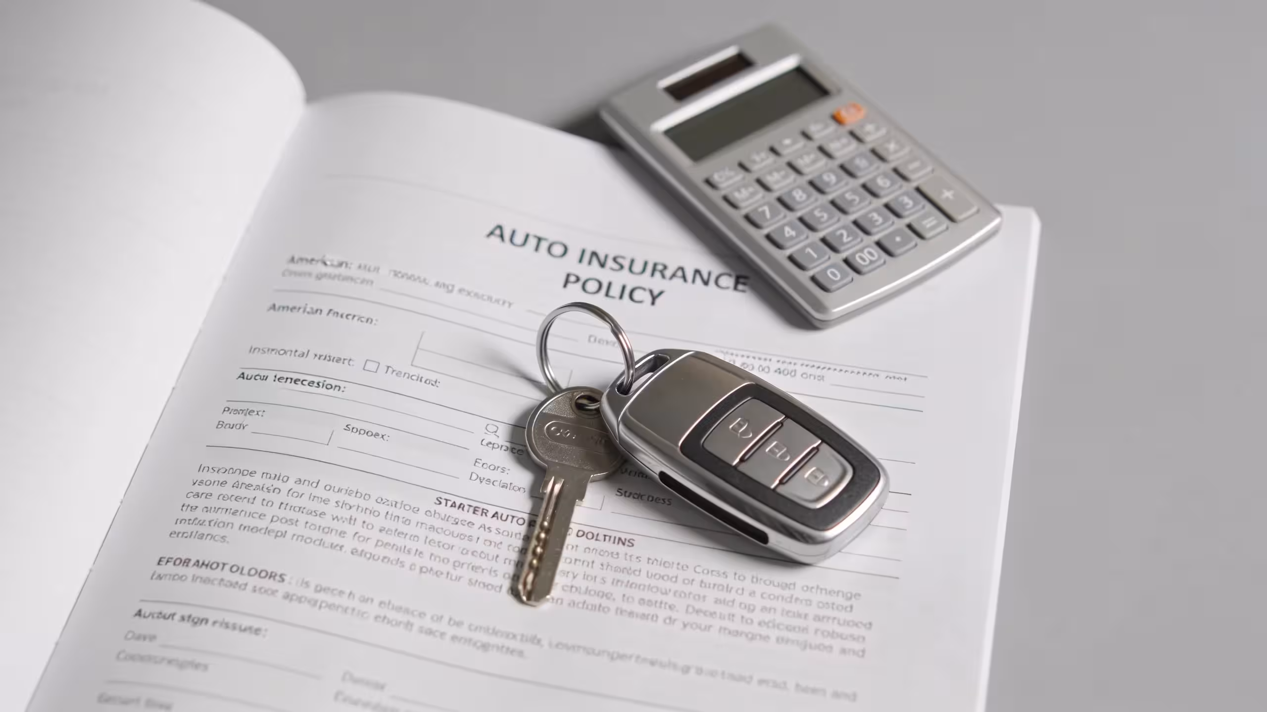 Two auto insurance policy folders side by side on a desk, collision vs comprehensive insurance comparison