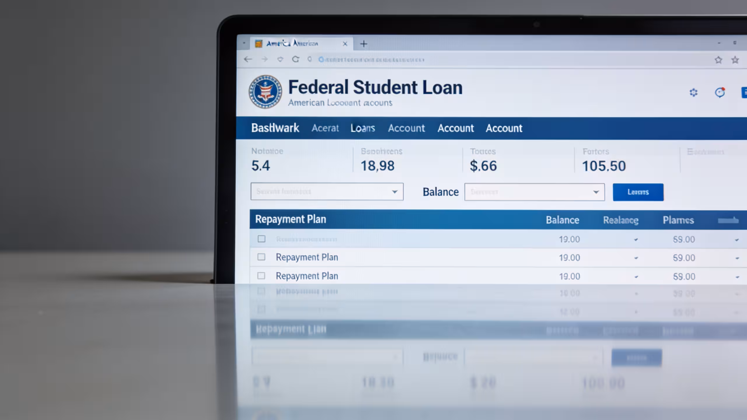 Illustration of student loan repayment schedule on a desk with a calendar and financial documents, no people