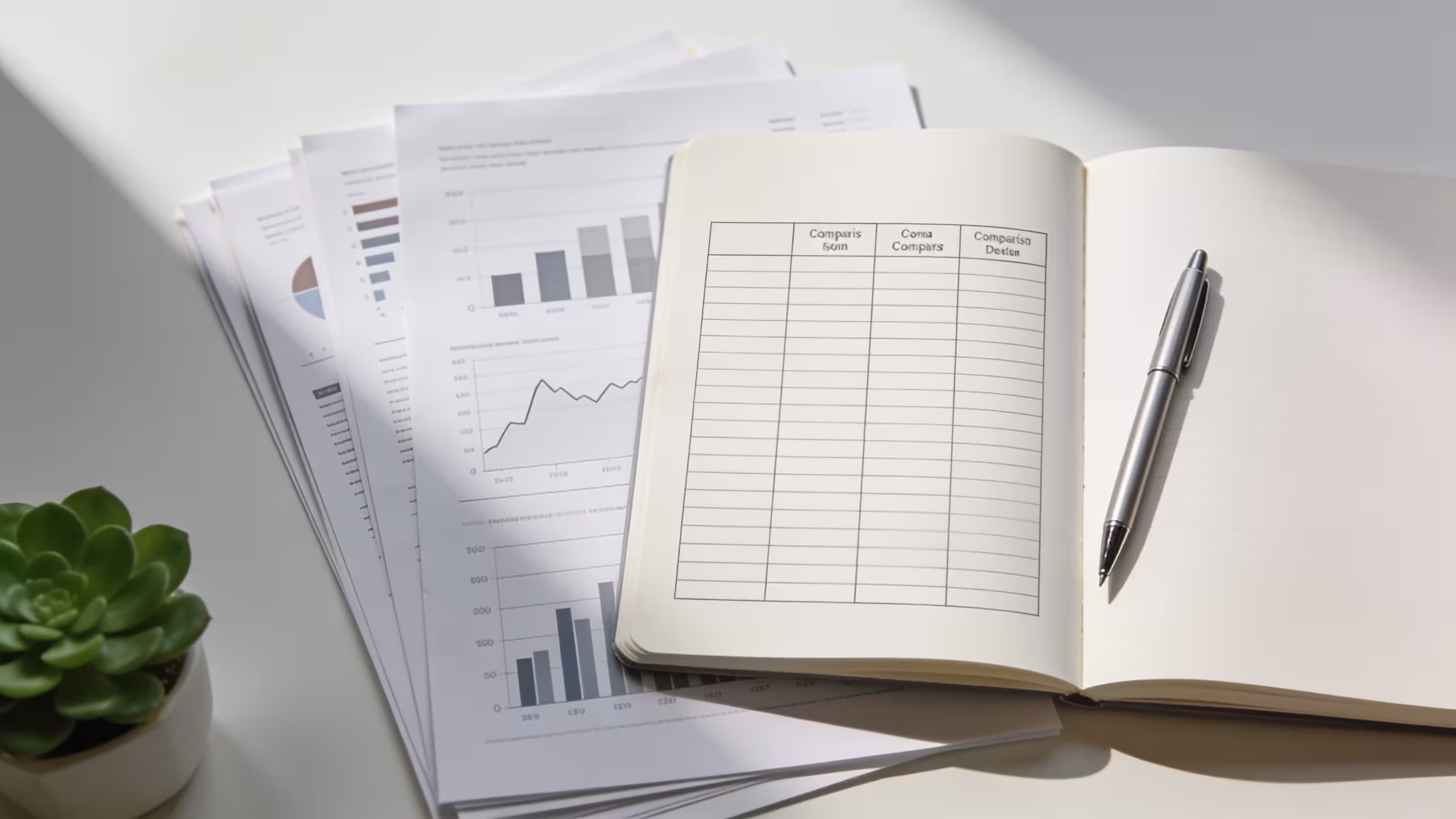 Personal loan vs credit card comparison showing two financial documents on a desk with a calculator