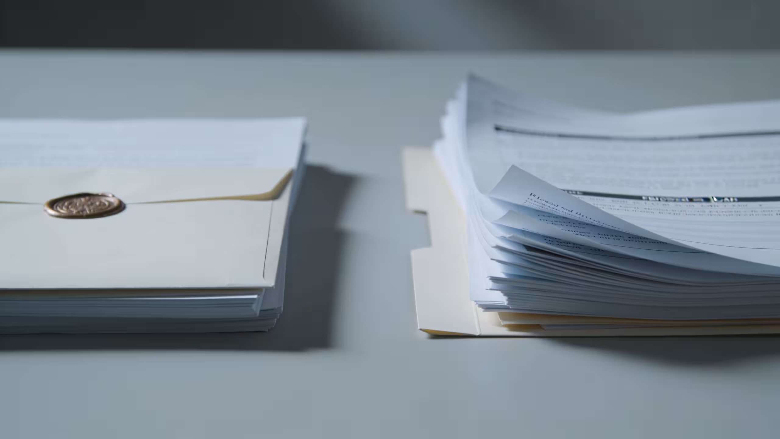 Personal loan vs line of credit documents on a clean desk with a calculator and pen