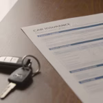 Auto insurance policy documents and car keys on a clean desk , best auto insurance for first time drivers guide