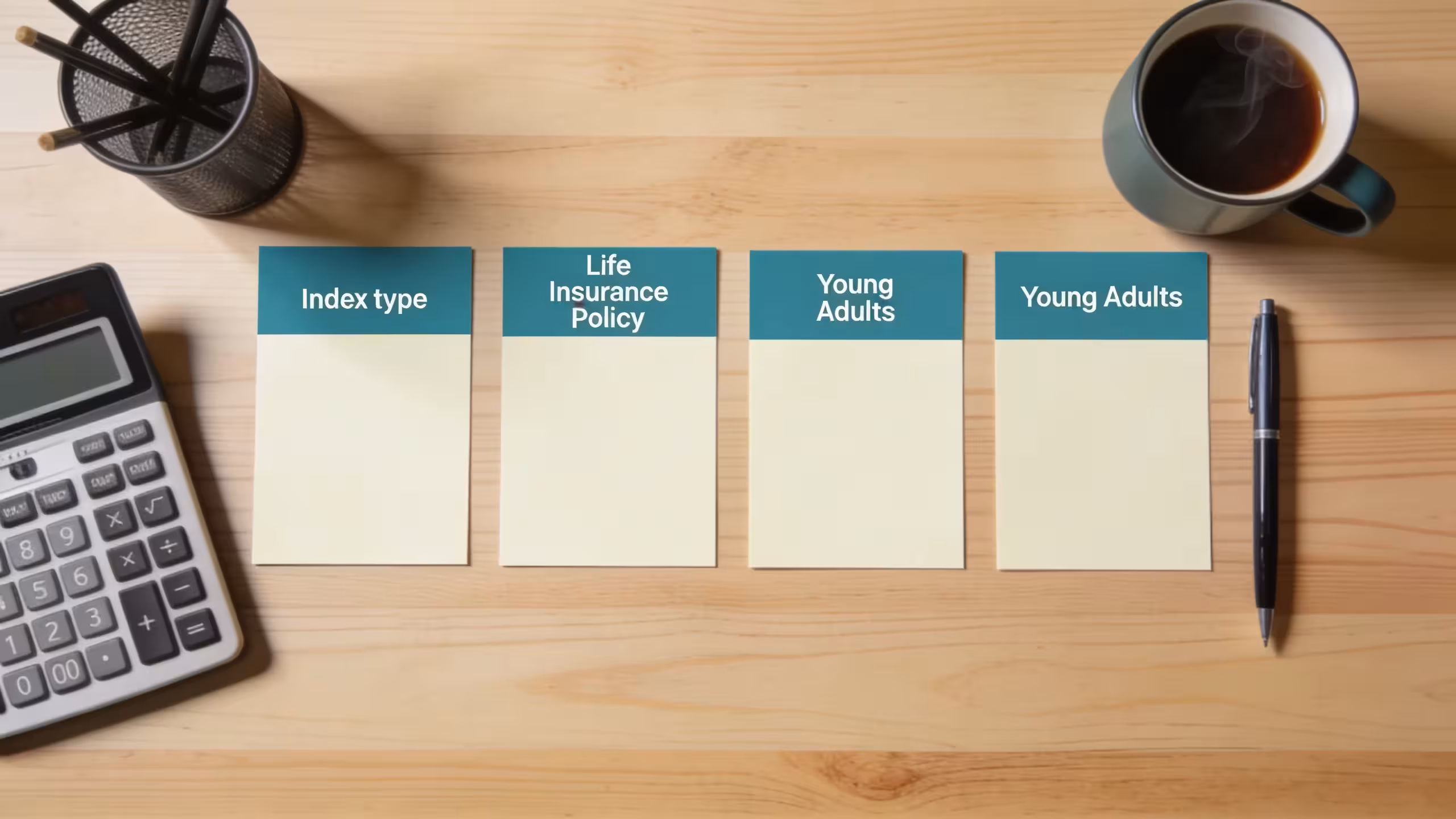 Best life insurance for young adults: laptop, notebook, and policy folder on a tidy desk