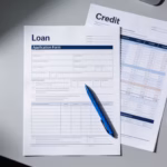 Credit application documents and a personal loan checklist for bad credit borrowers on a desk