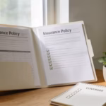 Life insurance documents and a family protection checklist for a stay-at-home parent planning household coverage