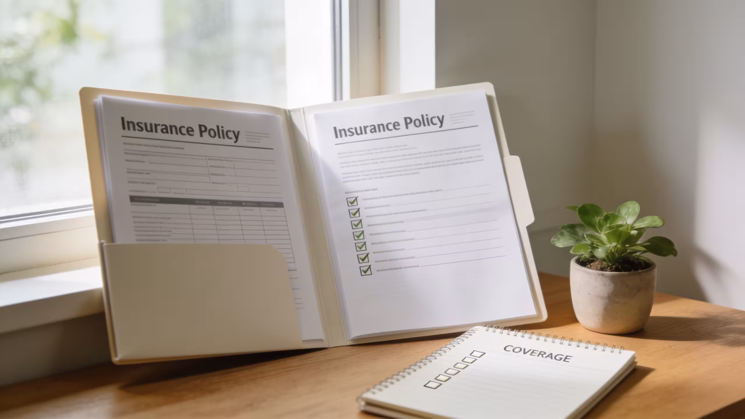 Life insurance documents and a family protection checklist for a stay-at-home parent planning household coverage