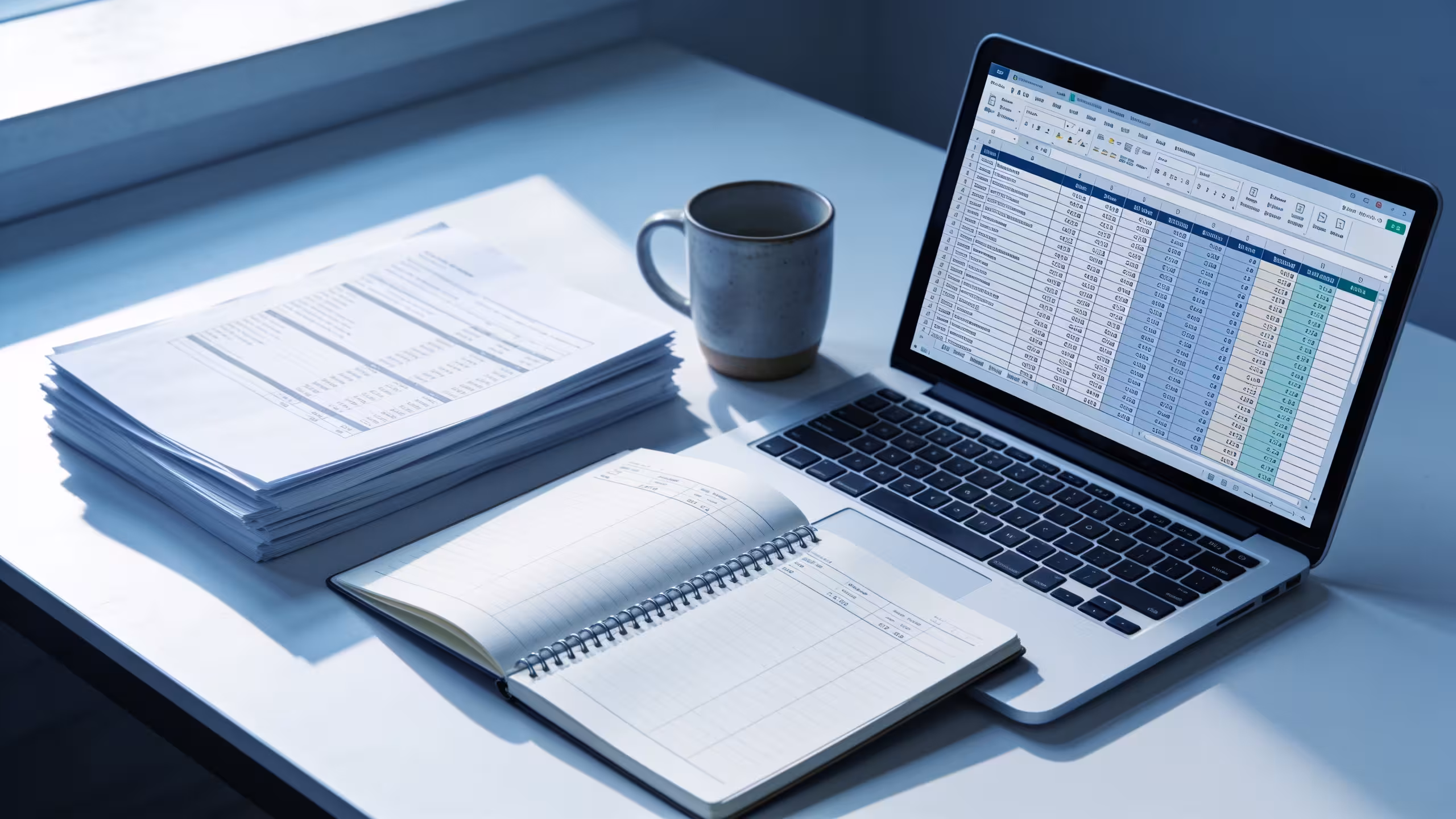 Small business loan origination fee document on a desk with a pen and calculator, editorial style
