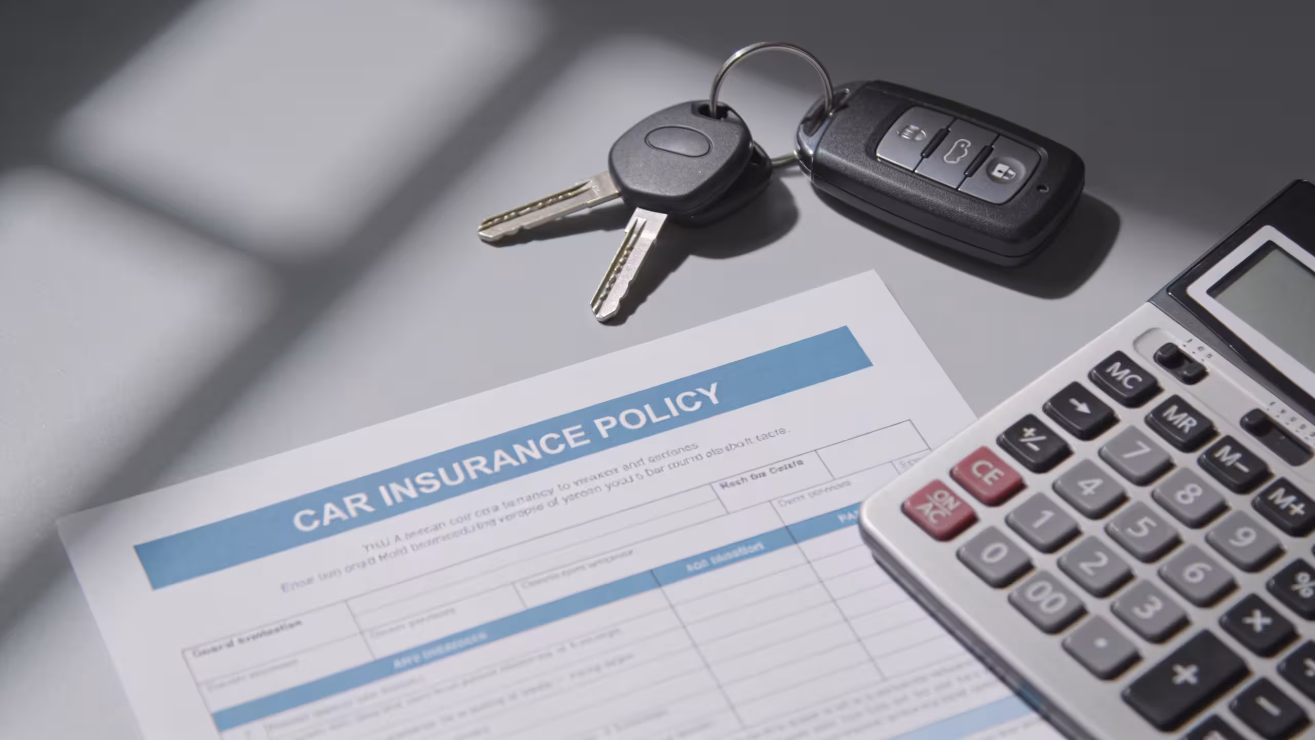 auto insurance documents and car keys representing best auto insurance for bad credit options in the US