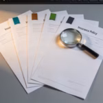 Comparison chart of best life insurance companies for seniors displayed alongside documents and a pen on a clean desk
