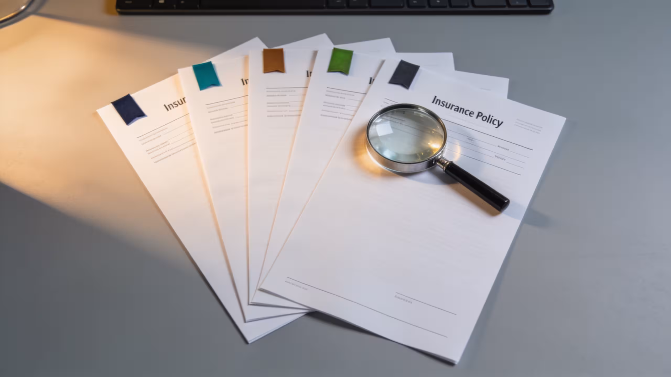 Comparison chart of best life insurance companies for seniors displayed alongside documents and a pen on a clean desk