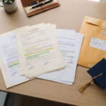 Private student loan documents and comparison folder on a clean desk, best private student loans overview