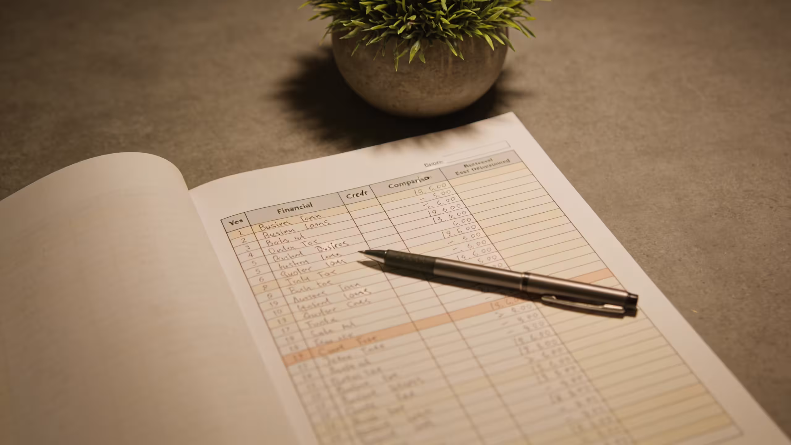 Best small business loans for bad credit: business loan documents and a planning folder on a clean office desk