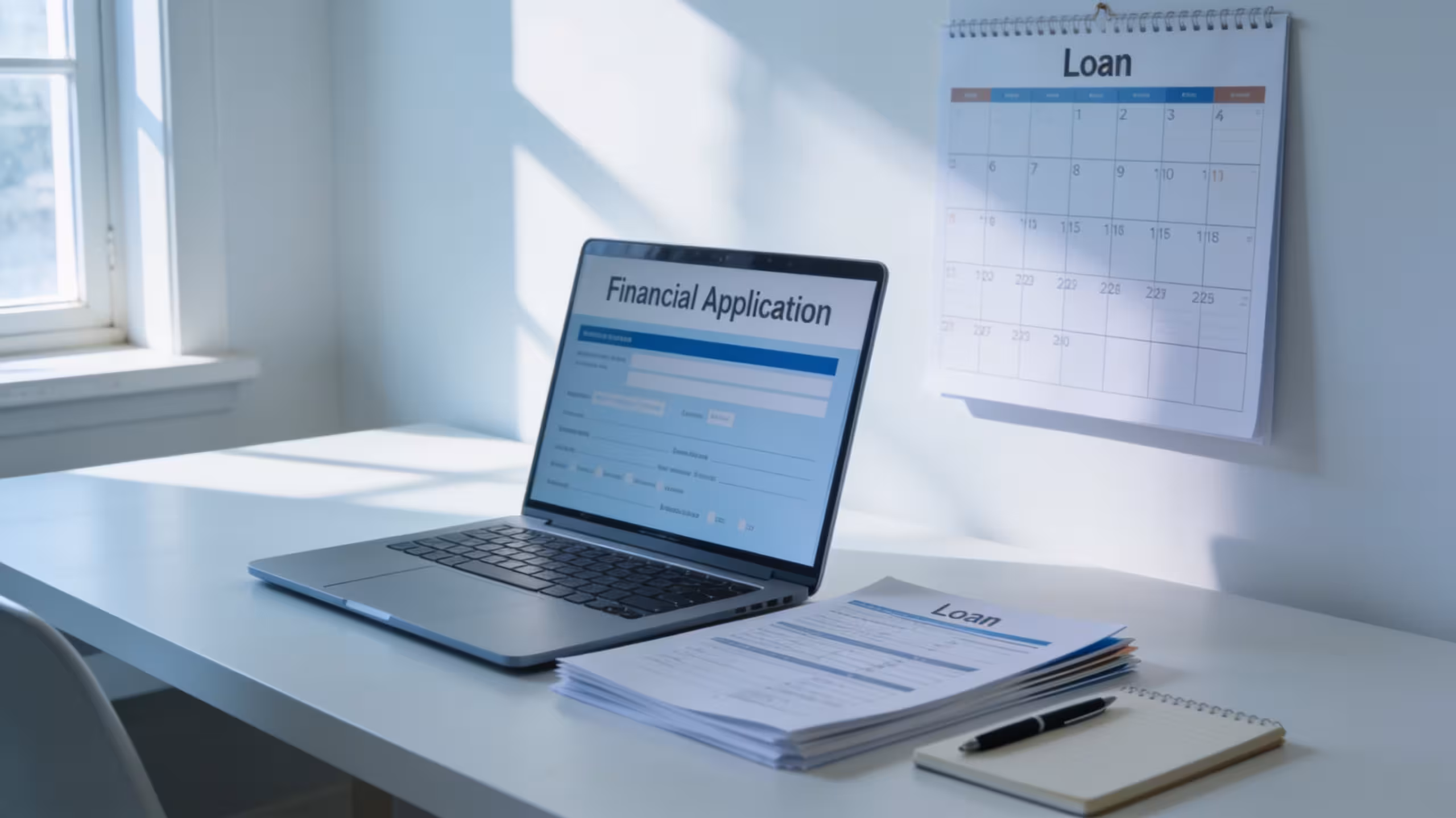 Student loan documents and a calendar on a clean office desk, illustrating fast approval student loans